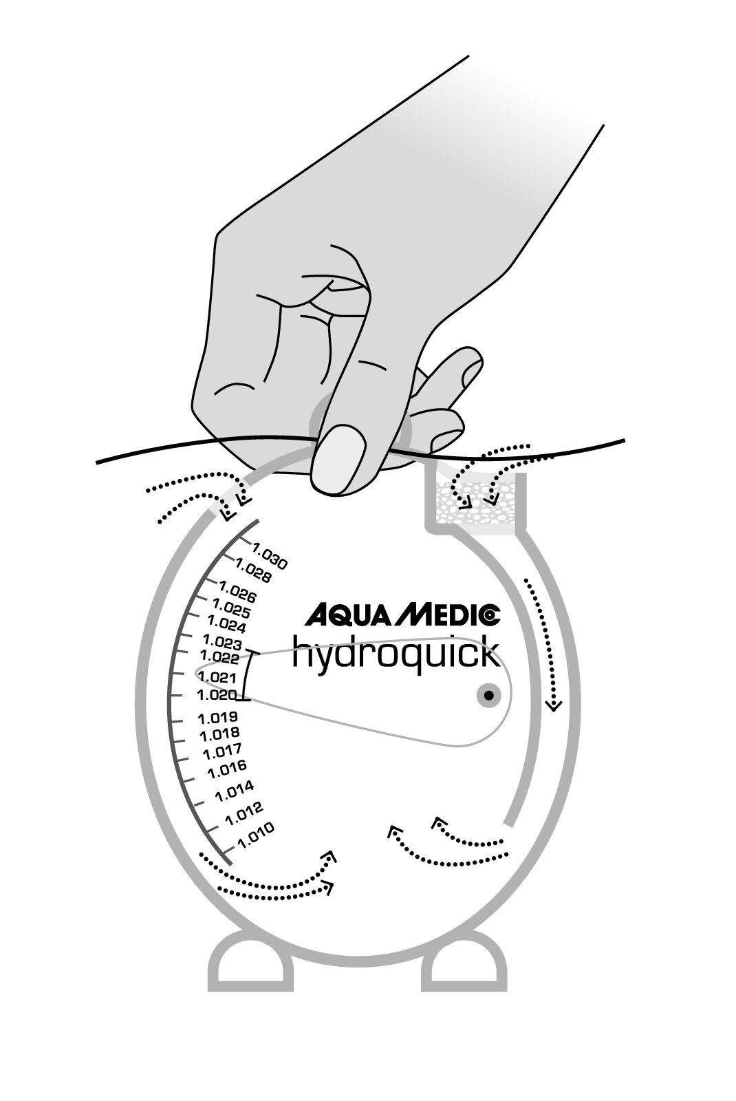 Aqua-Medic hydroquick zur Messung der spezifischen Dichte im Meerwasser