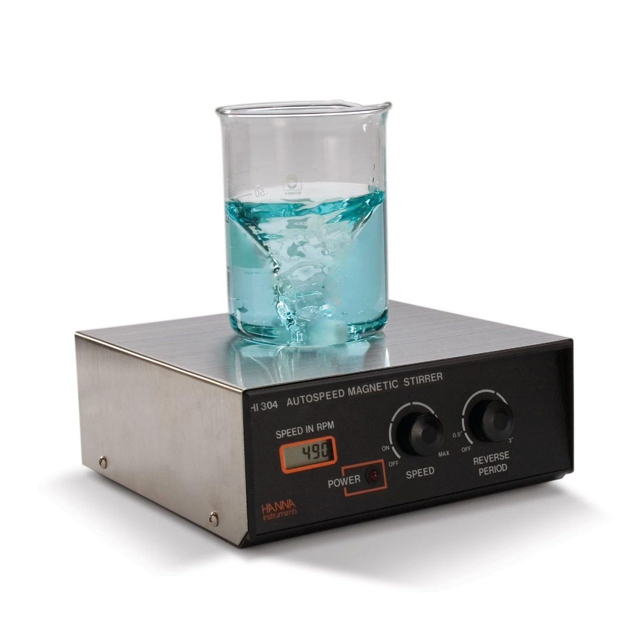 Hanna Instruments HI304N-2 – Magnetrührer mit Tachometer und Autoreverse, Edelstahl, 230V, 2,5 L