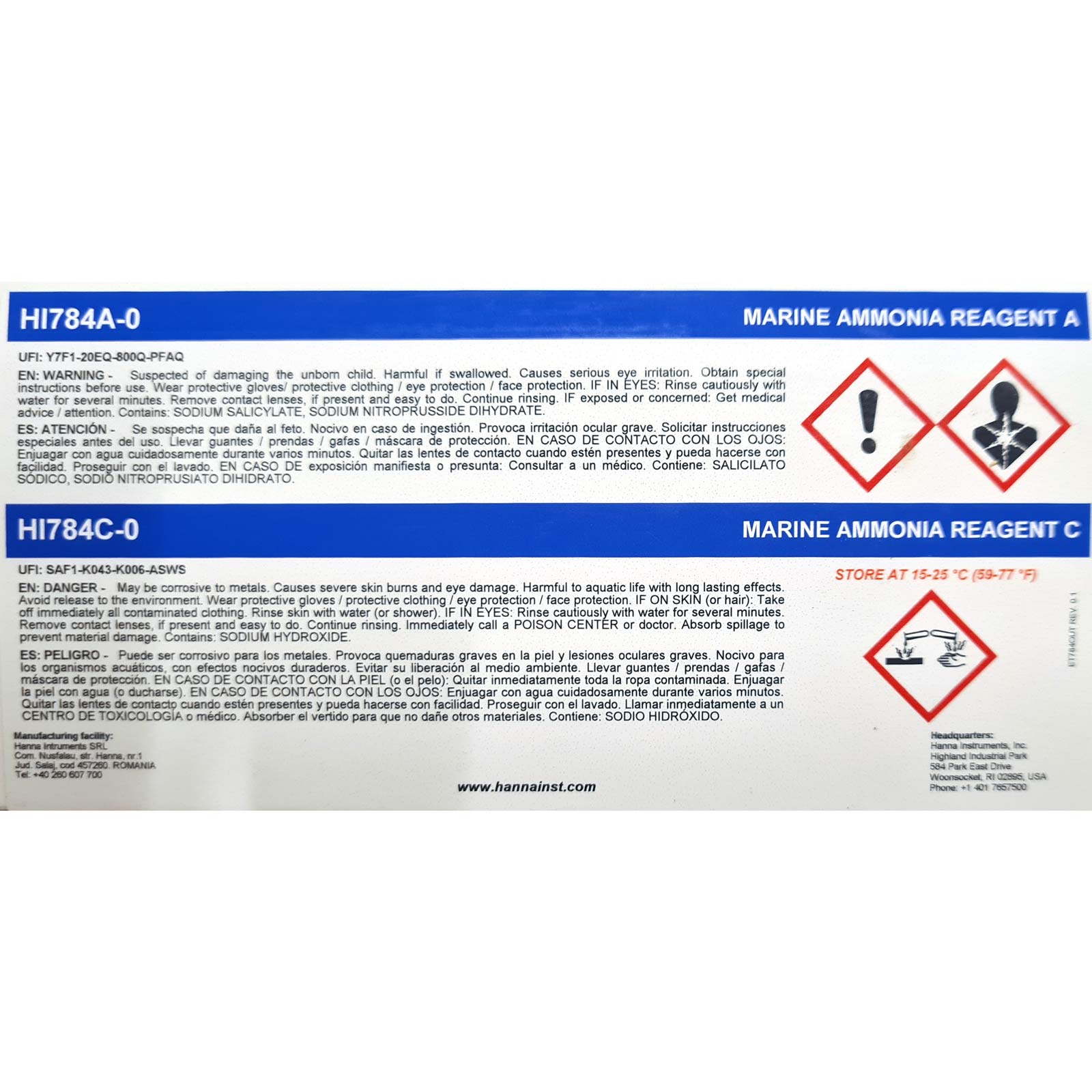 Hanna Checker HC HI784 f. Ammoniak in Meerwasser (0,00 bis 2,5 ppm (mg/l) Gesamtammoniak als NH3