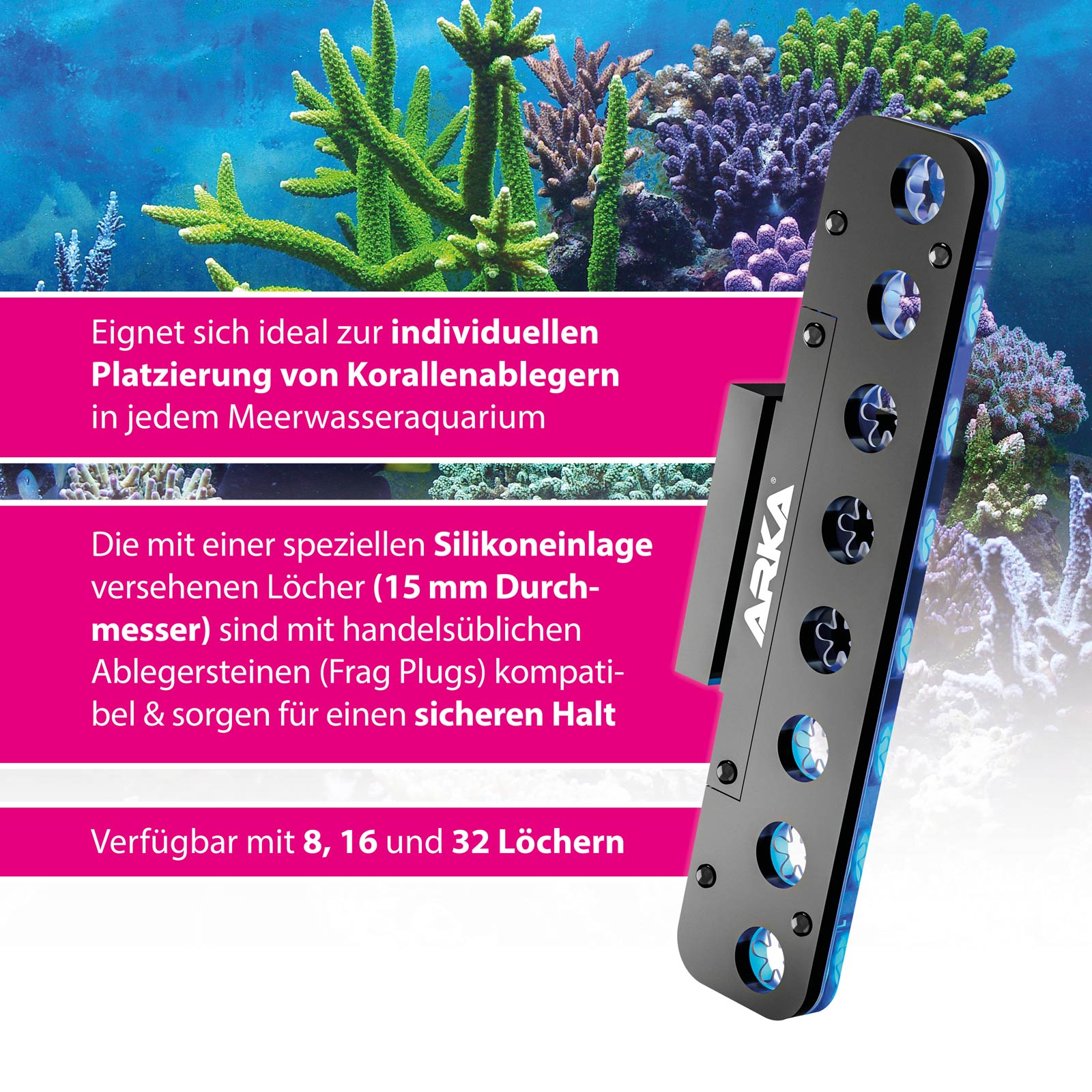 ARKA® MYREEF®-Frag Rack 8-Loch