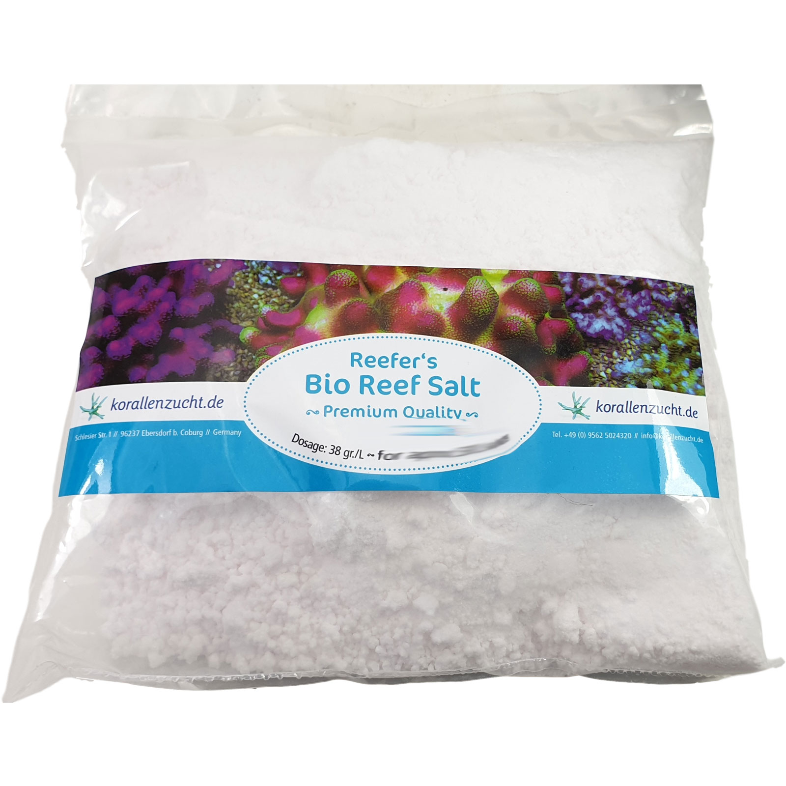Korallenzucht Meersalz Reefer´s Reef Salt 1 kg Tüte Meersalz