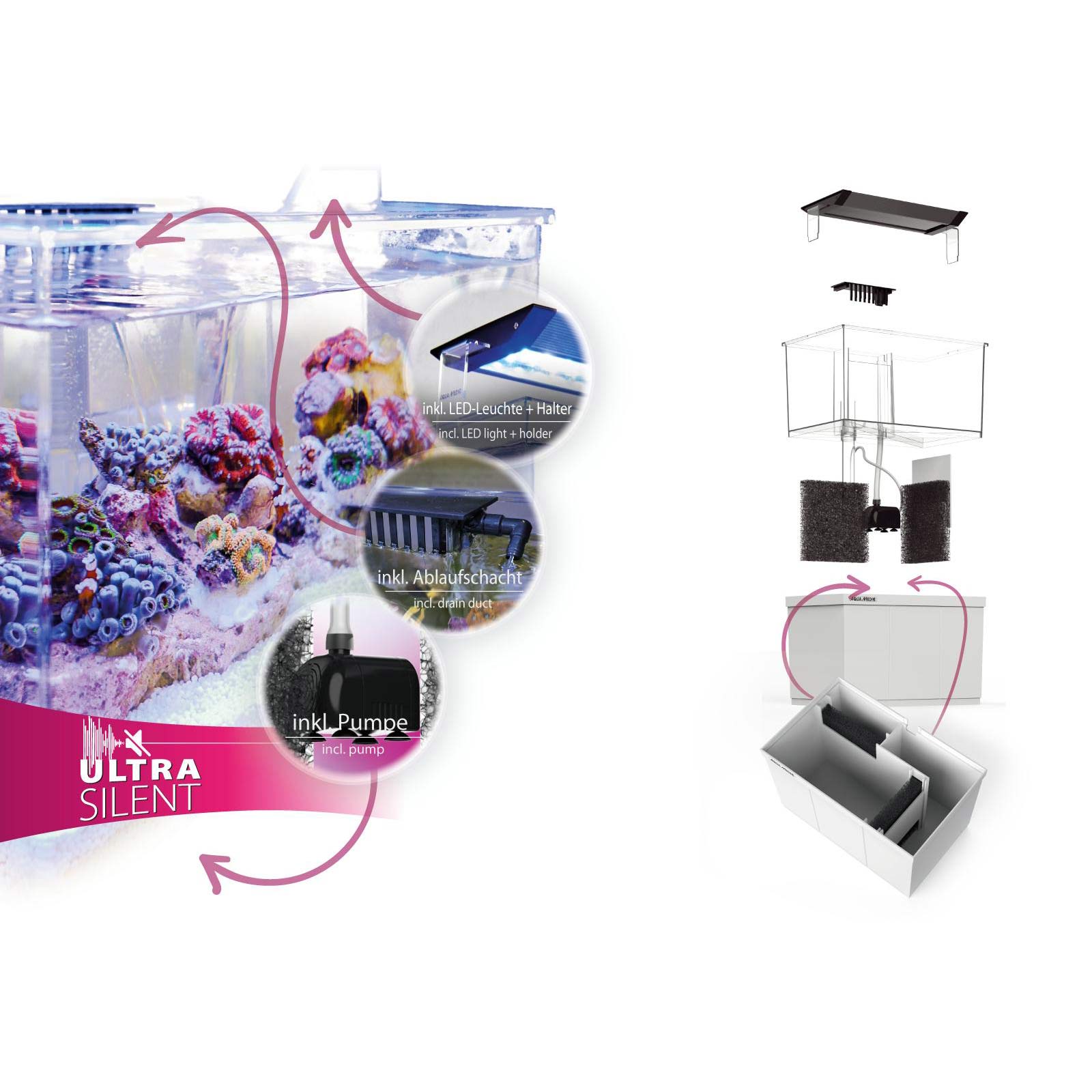 Aqua-Medic Armatus XS | Micro Süss -/ Meerwasser Aquarium 4 L