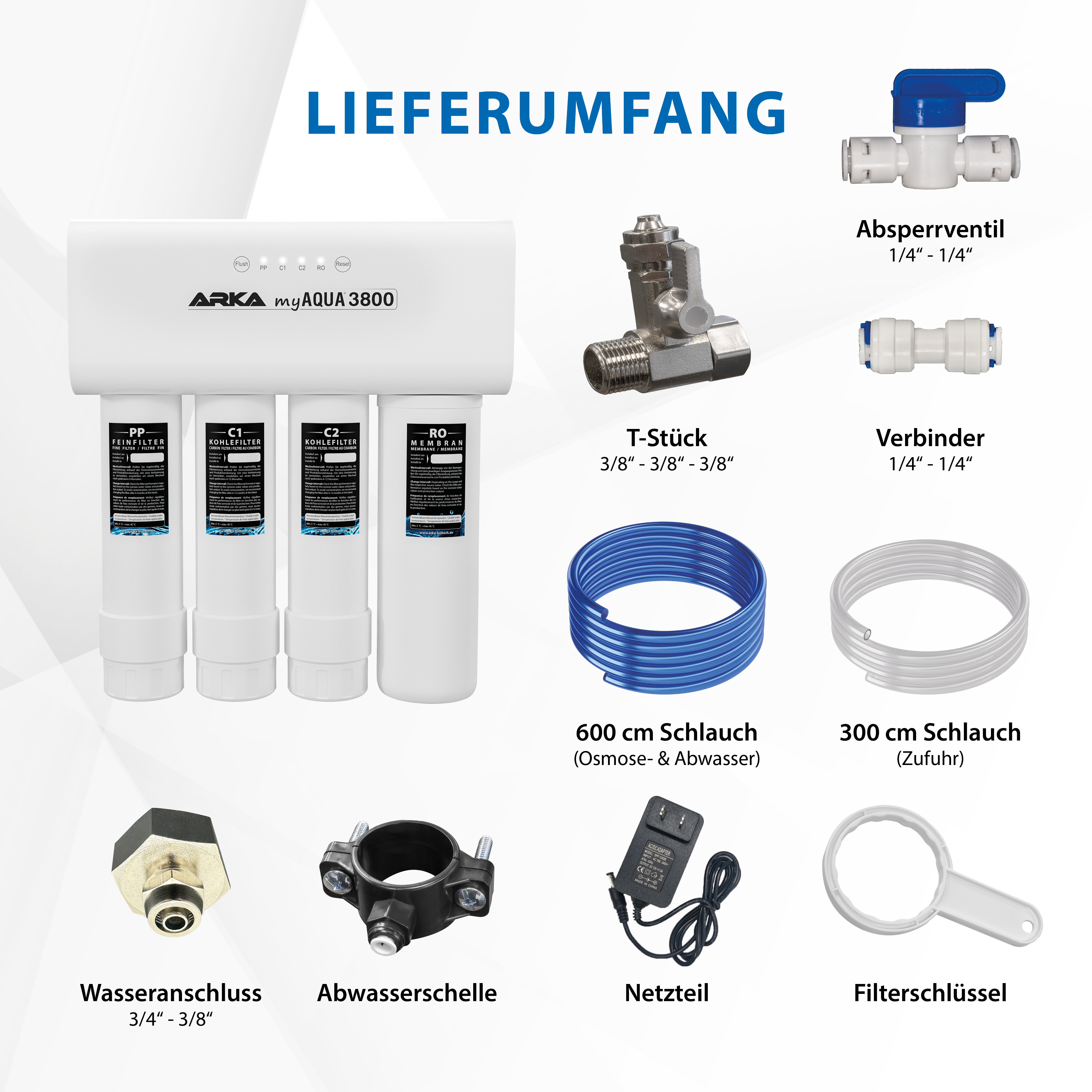 ARKA Aquatics myAqua 3800 Umkehrosmoseanlage für 3800 L/Tag