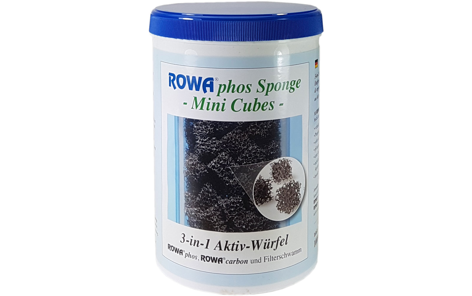 ROWA phos Sponge Mini Cubes 3-in-1 Aktivwürfel 1000 ml