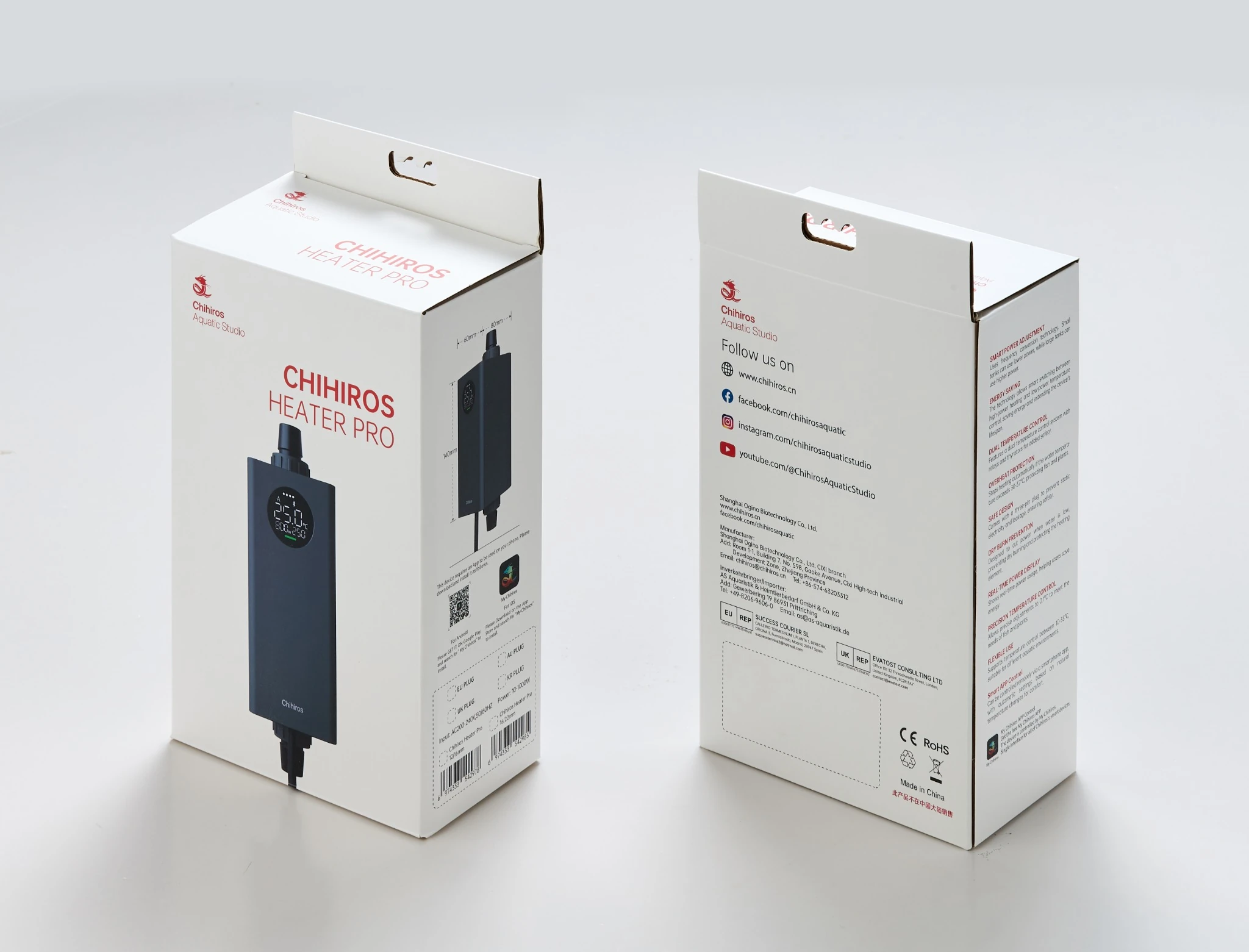 Chihiros Heizer PRO (0–1000 W) – 12/16 mm | Externer Smart-Durchlaufheizer (nur Süsswasser)