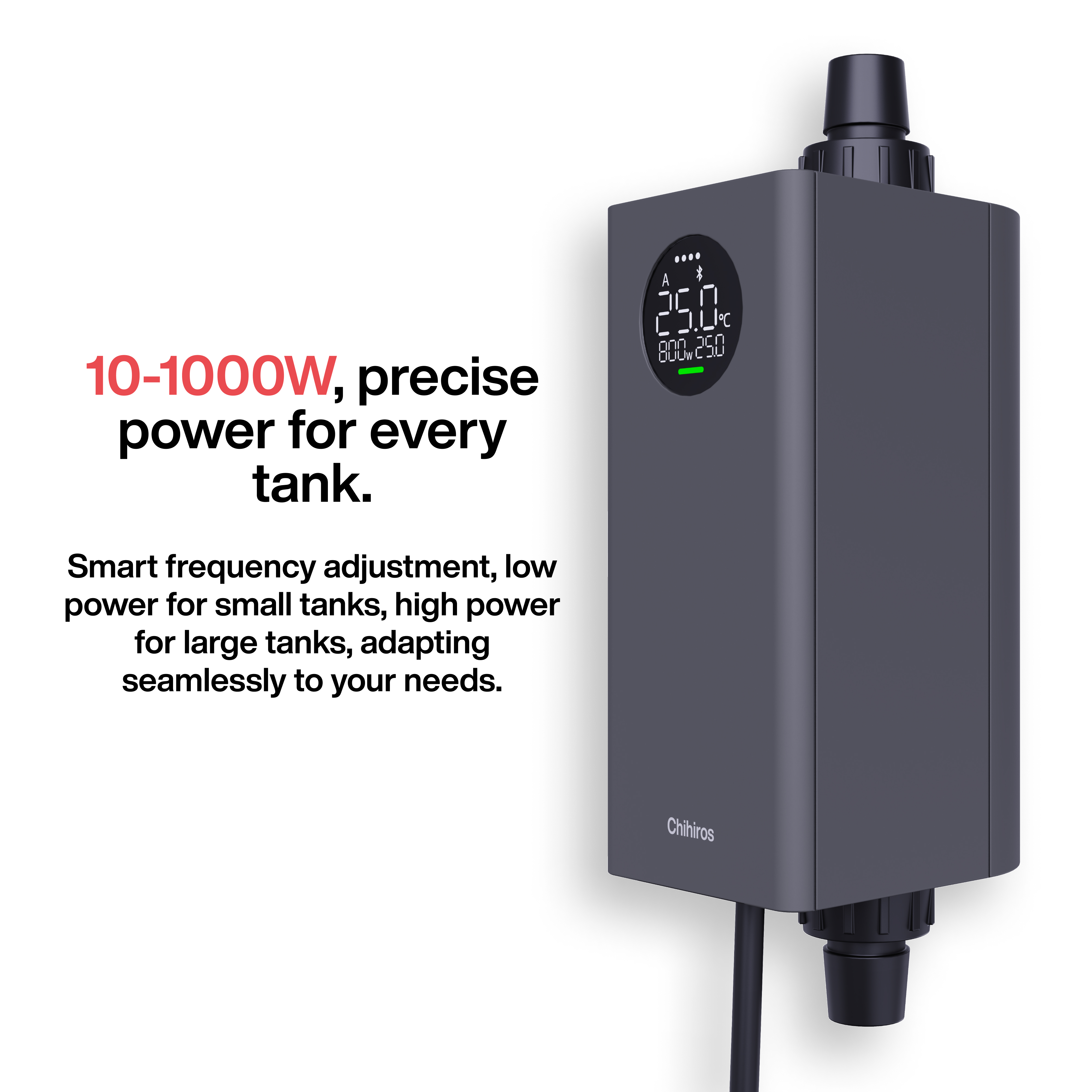 Chihiros Heizer PRO (0–1000 W) – 12/16 mm | Externer Smart-Durchlaufheizer (nur Süsswasser)