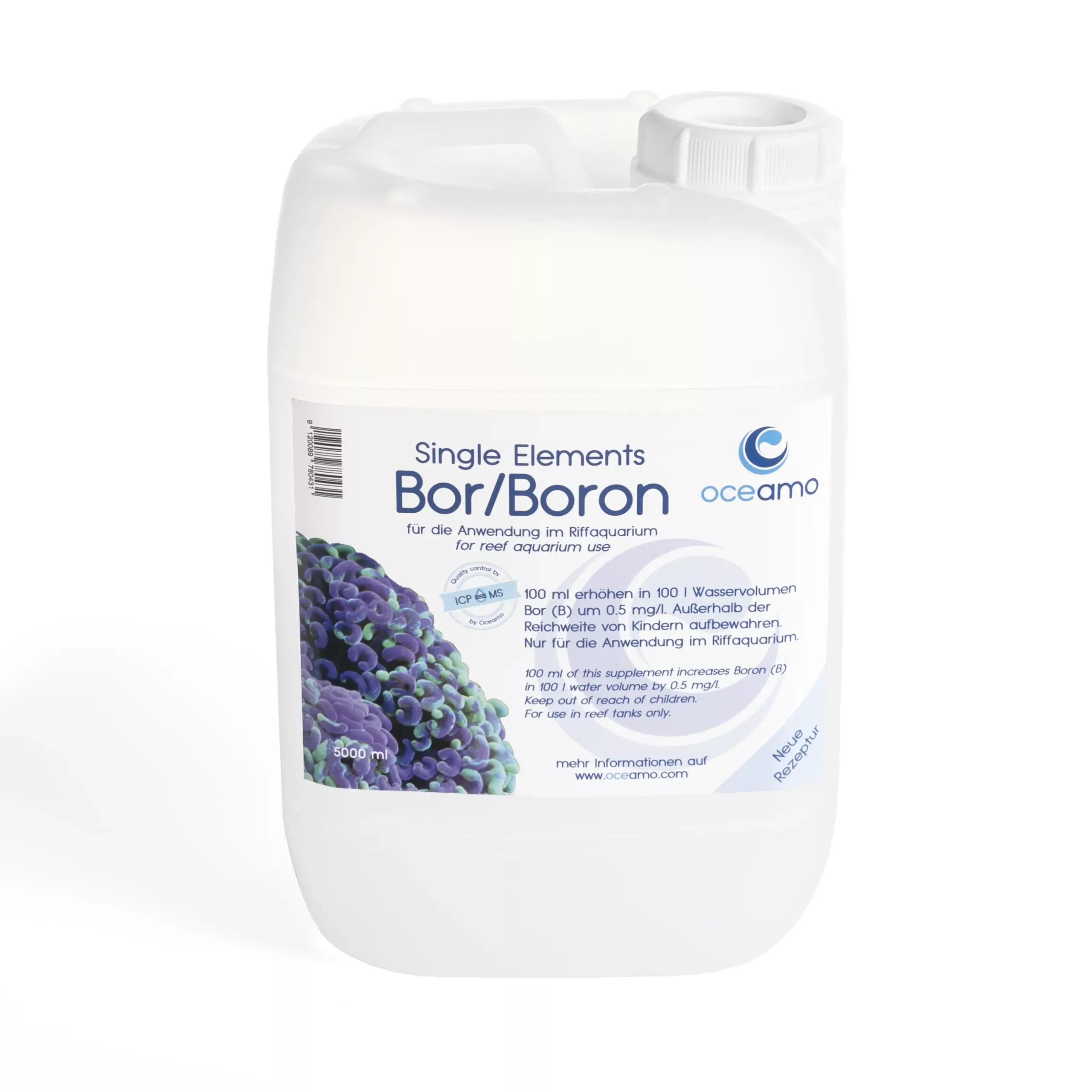 Oceamo Single Elements Bor (B) 5000 ml – Borlösung für Riffaquarien (Neue Rezeptur)