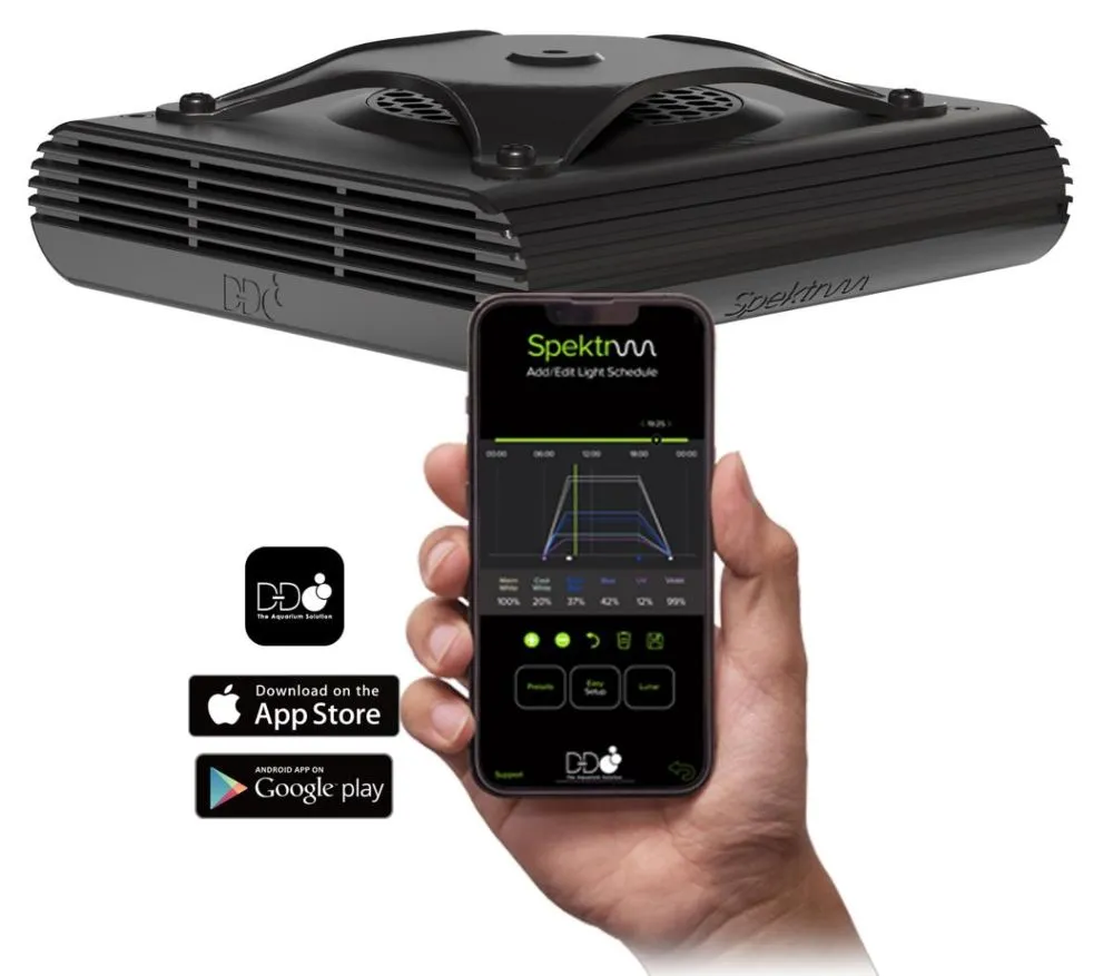 D-D Spektrum 90 LED Beleuchtung – 96 W Riff-Aquarium Lampe mit App-Steuerung