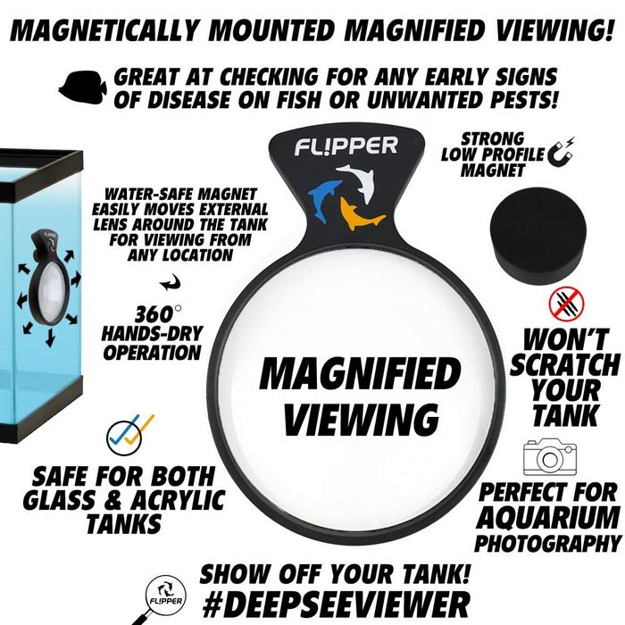 Flipper DeepSee Max - 13 cm Aquarium Lupe - beste Durchsicht ohne Verzerrung