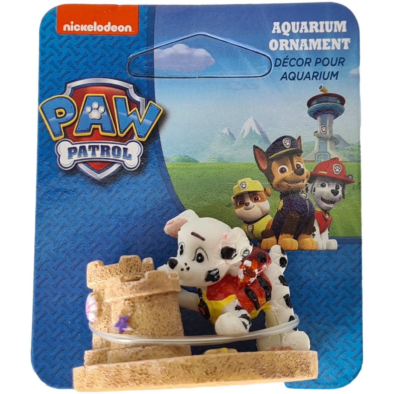 Penn Plax Paw Patrol - Mini Marshall & Sandcastle (3,5 cm) | Dekor für das Aquarium